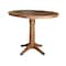 International Concepts Round 36 in Round Top Pedestal Table with 12 in Leaf, 36.1 in H, Distressed Oak, 36 in W, 48 in L K42-36RXT-27B-6B - alternate 10